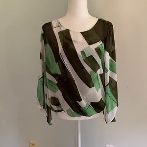 Ladies green multicolor Alfani blouse